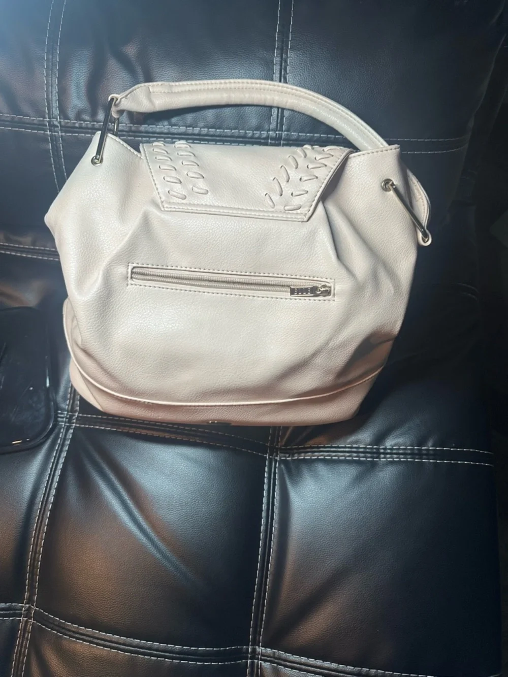 Women's Cream Hobo Handbag - Soft Leather Shoulder Bag